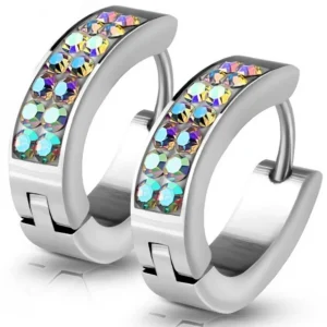 AB Aurora Borealis - Creolen oval aus Edelstahl Damen