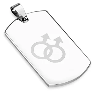 Anhänger Dog Tag LGBT Silber aus Edelstahl Herren