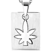 Anhänger Dog Tag Marihuana Silber aus Edelstahl Unisex