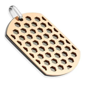 Anhänger Dog Tag zweifarbig Schwarz aus Edelstahl Unisex