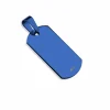 Anhänger kleines Dog Tag blau aus Edelstahl Unisex