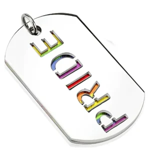 Anhänger Pride DogTag Bunt aus Edelstahl Unisex