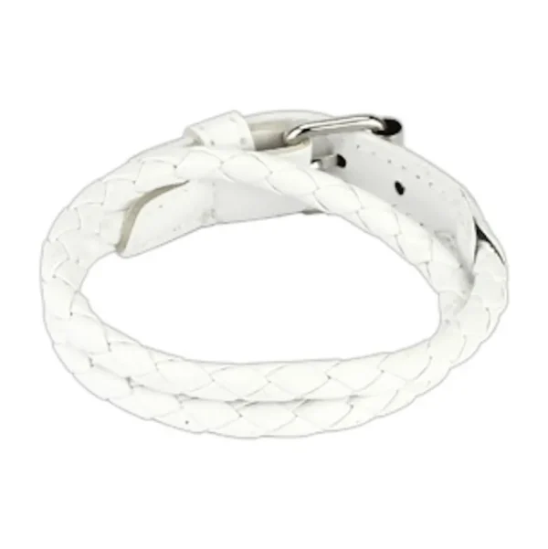 Armband geflochten weiß aus Kunstleder Unisex
