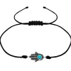 Armband Hand der Fatima Nylon 925 Silber Damen