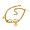 Bettelarmband Infinity und Heartbeat gold aus Edelstahl Damen