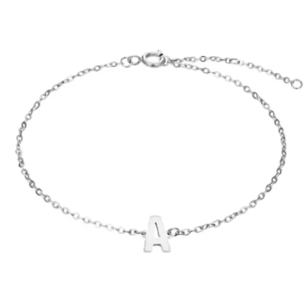 Buchstaben Armkette aus Edelstahl Silber Unisex