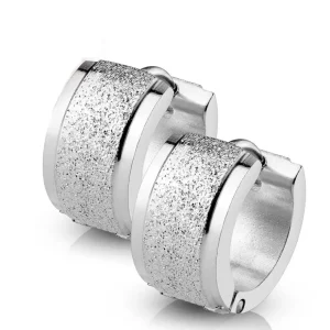 Creolen sand-gestrahlt 7mm aus Edelstahl Unisex