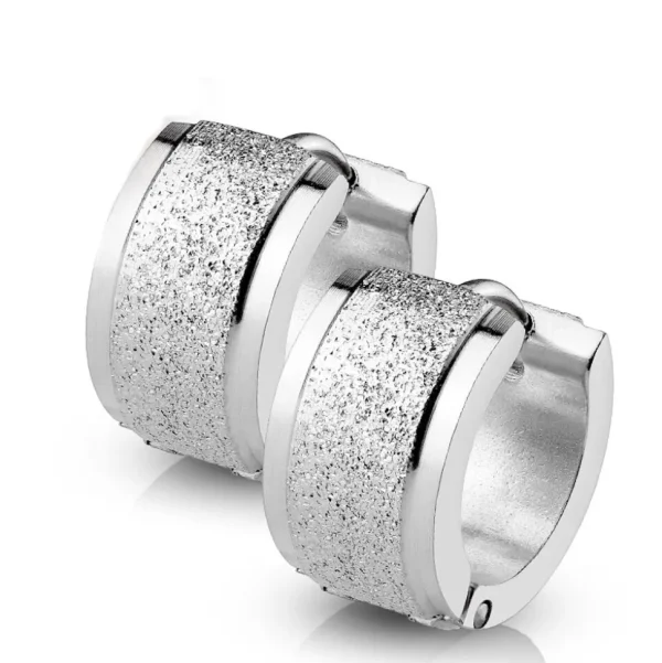 Creolen sand-gestrahlt 7mm aus Edelstahl Unisex