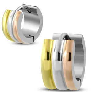 Creolen Tricolor Silber aus Edelstahl Unisex