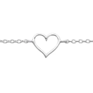 Fusskette Herz Silber aus 925 Silber Damen