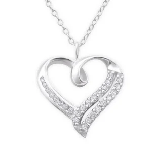 Kette Liebe mit 26 Kristallen aus 925 Silber Damen