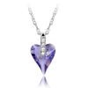 Kette lila Herz Silber aus Messing Damen