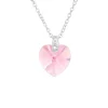 Kette mit pinkem LA CRYSTALE™ Kristall Herz aus 925 Silber Damen