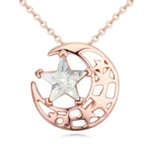 Kette Mond & Sterne Rosegold aus Messing Damen