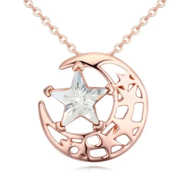 Kette Mond & Sterne Rosegold aus Messing Damen