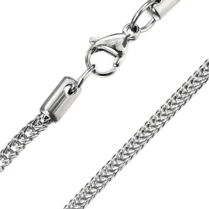 Kette quadratische Weizenkette Silber aus Edelstahl Unisex