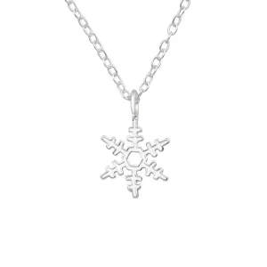 Kette Schneeflocke aus 925 Silber Damen