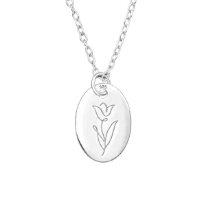 Kette Tulpe aus 925 Silber Damen