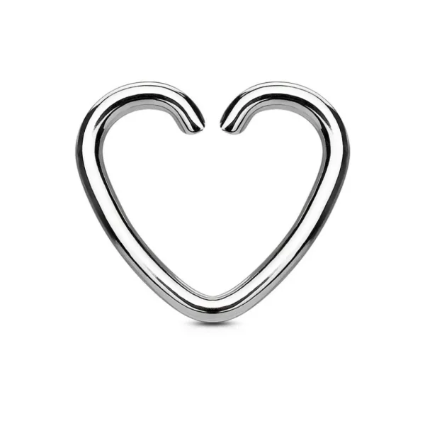 Ohrklemme Herz silber aus Edelstahl für Damen