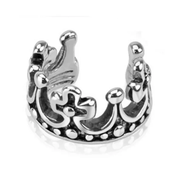 Ohrklemme Königskrone silber aus Messing Unisex