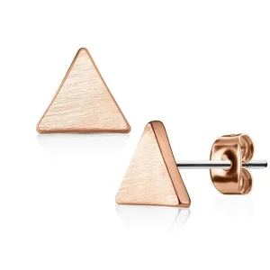 Ohrstecker Dreieck gebürstet Rosegold aus Edelstahl Damen