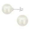 Ohrstecker Glasperle 10mm Cream aus .925 Silber