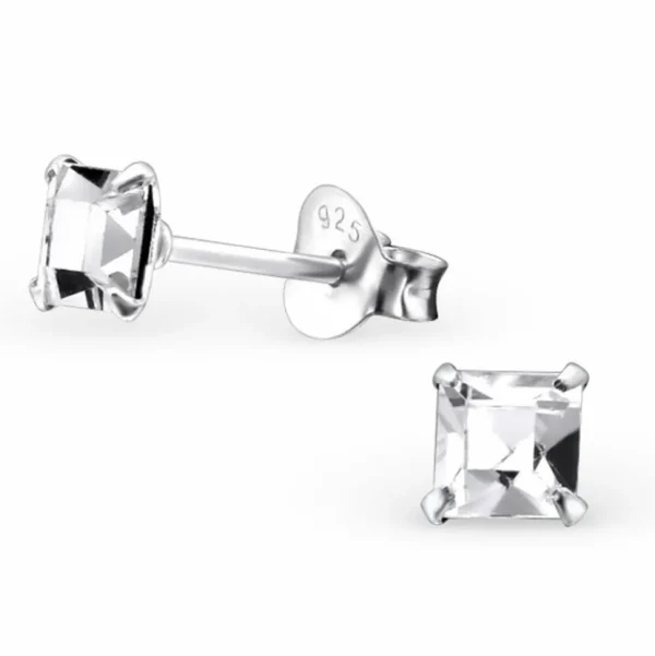Ohrstecker Kristall 4mm aus 925 Silber Damen