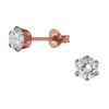Ohrstecker Kristall rund 5mm Rosegold aus 925 Silber Damen