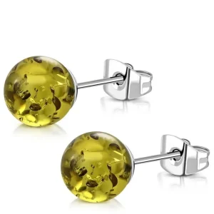 Ohrstecker Kunstbernstein Silber aus Edelstahl Damen