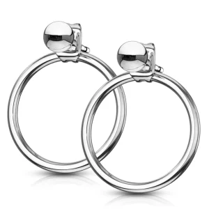 Ohrstecker mit 16mm Ring am Verschluss aus Edelstahl Damen