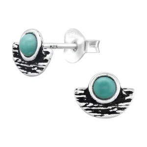 Ohrstecker mit Türkisstein aus 925 Silber Damen