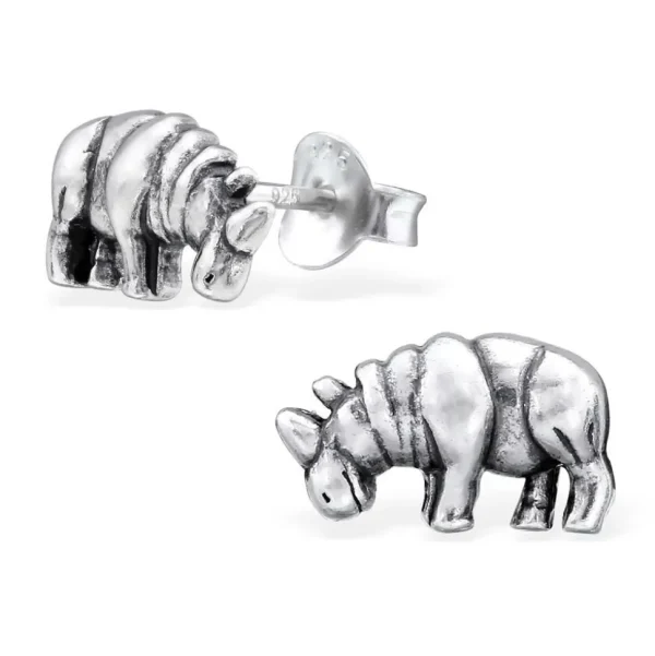 Ohrstecker Nashorn aus 925 Silber Damen