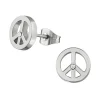 Ohrstecker Peace Zeichen Silber aus Edelstahl Unisex