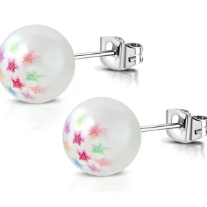 Ohrstecker Perle 9,5mm Silber aus Edelstahl Damen