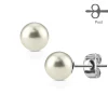 Ohrstecker Perle Weiß aus Edelstahl Unisex