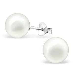 Ohrstecker Perle weiß aus 925 Silber Damen