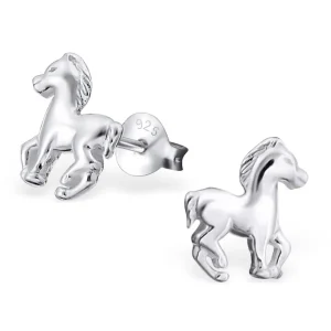 Ohrstecker Pferdchen aus 925 Silber Kinder