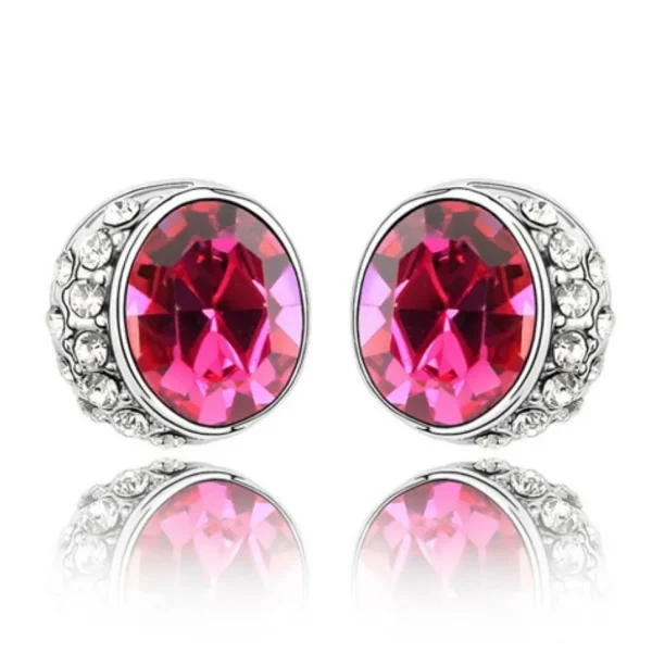 Ohrstecker Pink Pebble Silber aus Messing Damen