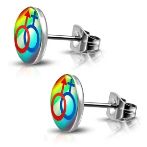 Ohrstecker Rainbow Bunt aus Edelstahl Unisex