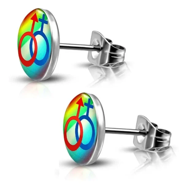 Ohrstecker Rainbow Bunt aus Edelstahl Unisex