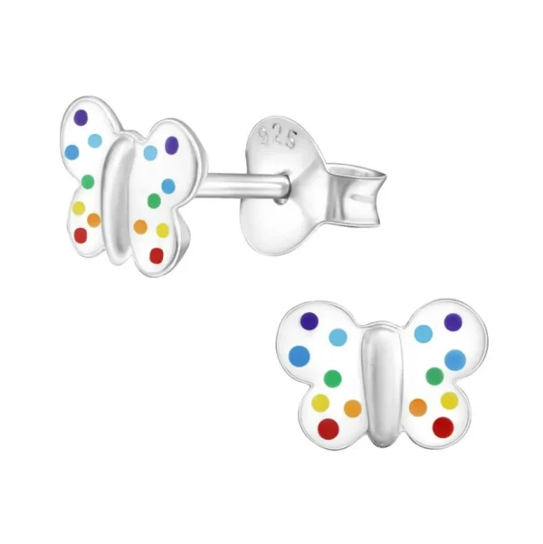 Ohrstecker Schmetterling aus 925 Silber für Kinder