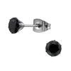 Ohrstecker Silber mit schwarzem Kristall 5mm aus Titan Damen