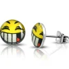 Ohrstecker Smiley Gelb aus Edelstahl Unisex