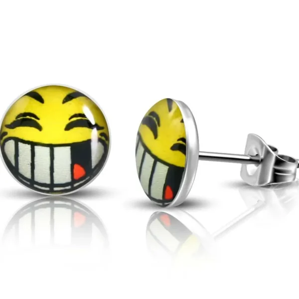 Ohrstecker Smiley Gelb aus Edelstahl Unisex