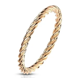 Ring in gedrehter Optik verschiedene Farben aus Edelstahl Unisex