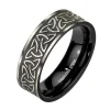 Ring Keltenknoten Silber/Schwarz aus Edelstahl Unisex