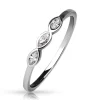 Ring Kristalle schmal Silber aus Messing Damen