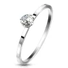 Ring mit Solitär-Kristall silber aus Edelstahl Damen