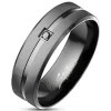 Ring Mittelring Schwarz aus Edelstahl Herren