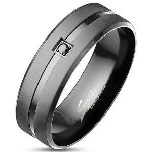 Ring Mittelring Schwarz aus Edelstahl Herren